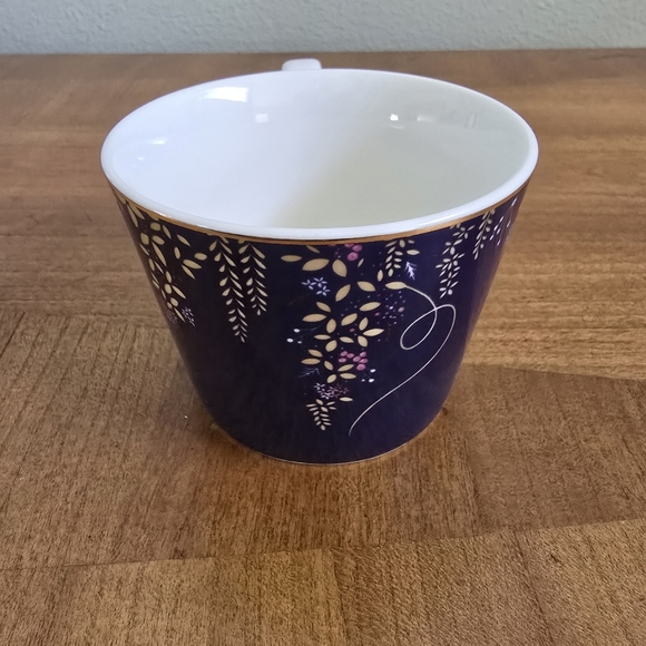 Portmeirion Sara Miller Chelsea Navy Teacup & Saucer 8oz Gold Hummingbird - Picture 6 of 10